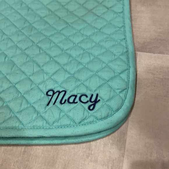 Dover Saddlery All Purpose Saddle Pad with “Macy” Embroidery Mint/Navy - Picture 2 of 4